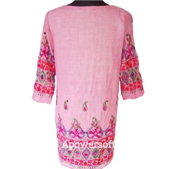 Pink Embroidered Kurti (0426) - Picture 6 of 7